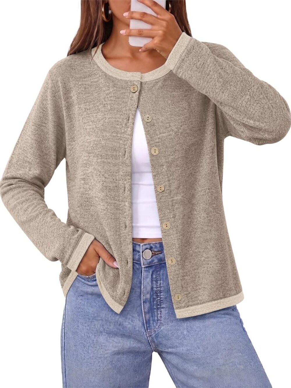 Women's Lightweight Button-Up Cardigan - Casual & Stylish